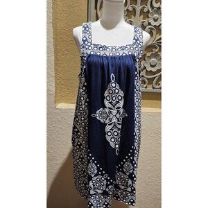 Crown & Ivy Large Sun Dress Boho Garden Party Paisley Beach Cover Nautical NEW